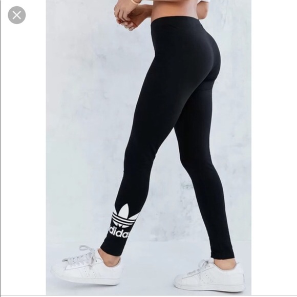 Adidas Pants Jumpsuits Black Logo Athletic Leggings Poshmark